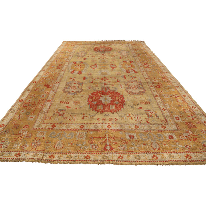 Yellow Antique Traditional Turkish Oushak Rug - 8'3" x 13'4"