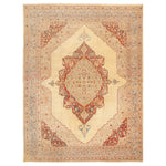 Gold Antique Traditional Persian Tabriz Haji Rug - 10' x 13'9"