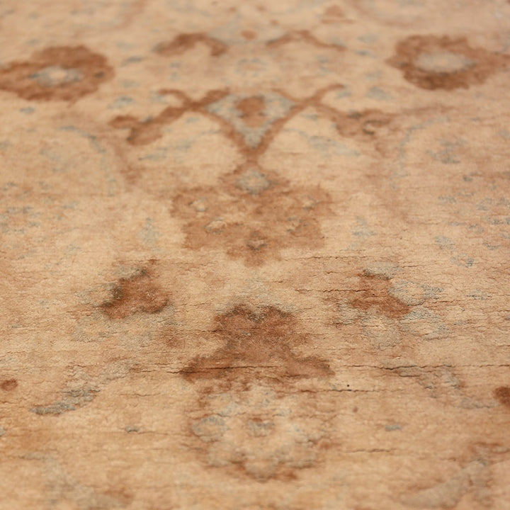 Beige Antique Traditional Indian Cotton Agra Rug - 5' x 8'6"