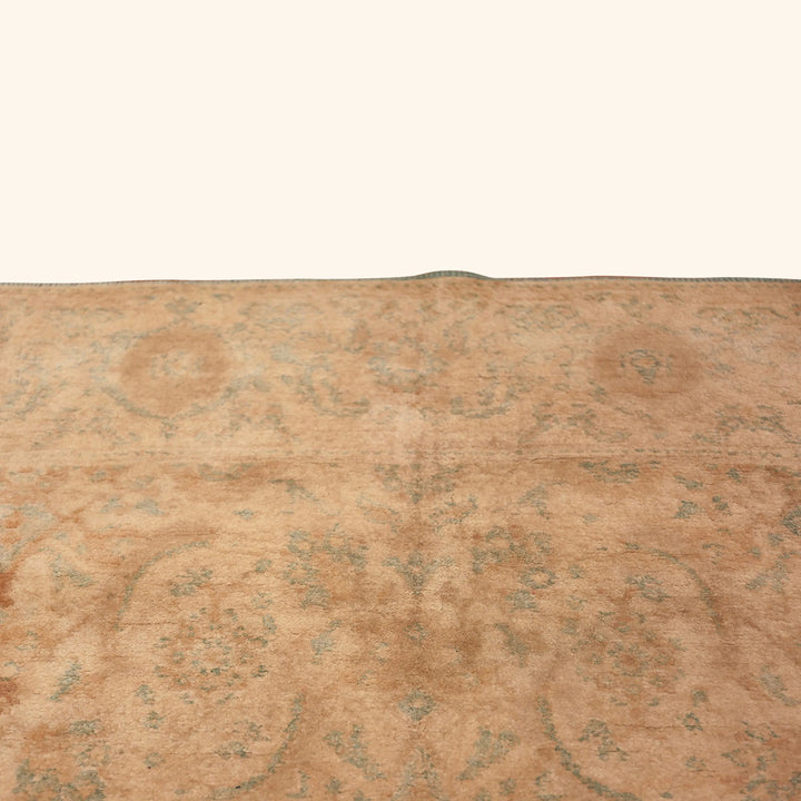 Beige Antique Traditional Indian Cotton Agra Rug - 5' x 8'6"