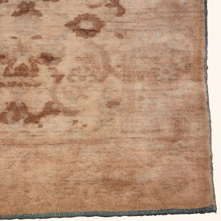 Beige Antique Traditional Indian Cotton Agra Rug - 5' x 8'6"