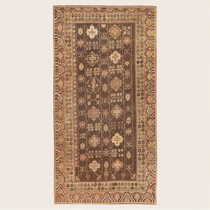 Brown Antique Traditional Khotan Rug - 5'1" x 10'3"
