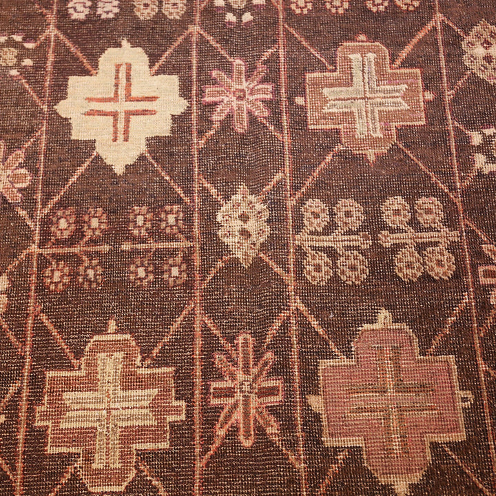 Brown Antique Traditional Khotan Rug - 5'1" x 10'3"