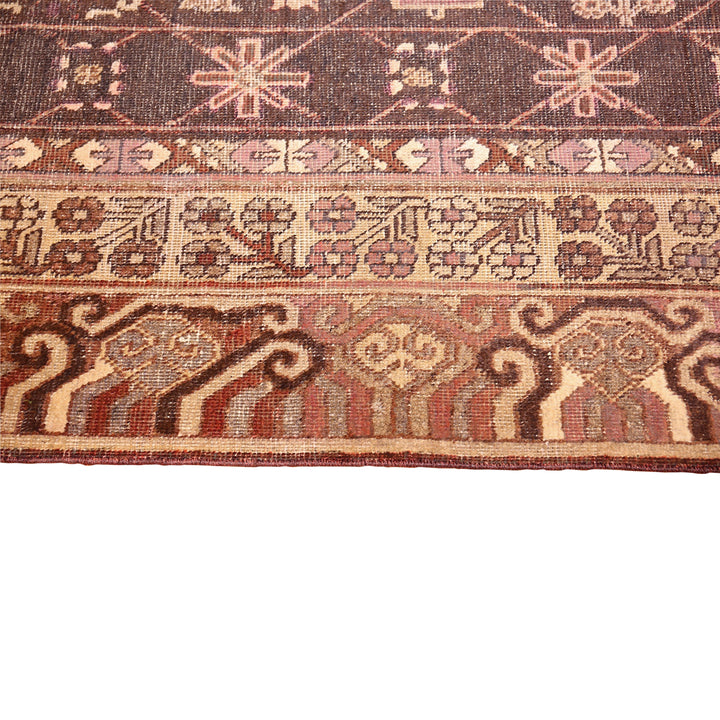 Brown Antique Traditional Khotan Rug - 5'1" x 10'3"