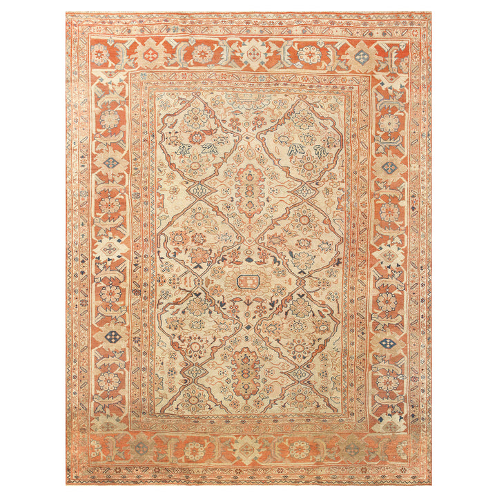 Red Antique Traditional Persian Sultanabad Rug - 8'10" x 12'