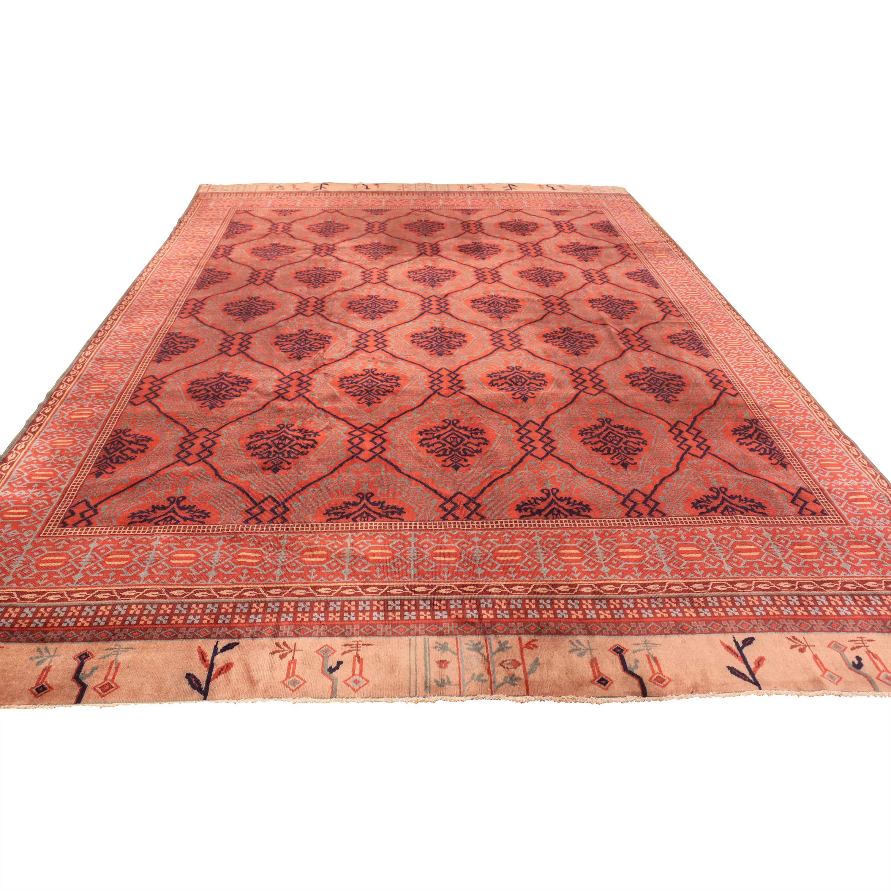Red Antique Traditional Turkish Smnyrna Rug - 10'5" x 13'9"