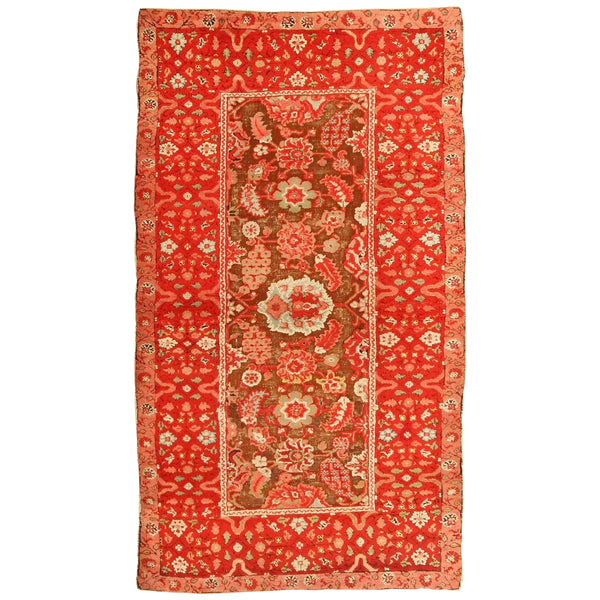 Red Antique Traditional Indian Agra Rug - 4'1" x 7'3"