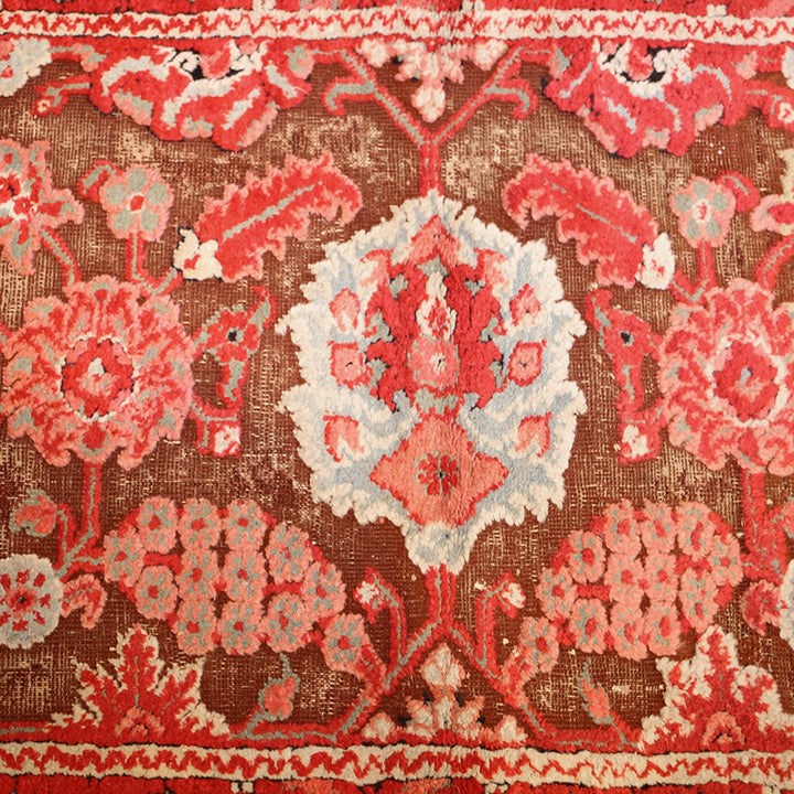 Red Antique Traditional Indian Agra Rug - 4'1" x 7'3"