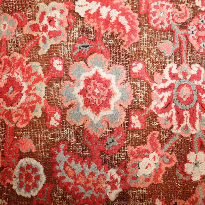 Red Antique Traditional Indian Agra Rug - 4'1" x 7'3"