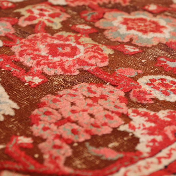 Red Antique Traditional Indian Agra Rug - 4'1" x 7'3"