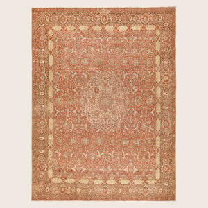 Red Antique Traditional Persian Tabriz Rug - 10'6" x 14'4"