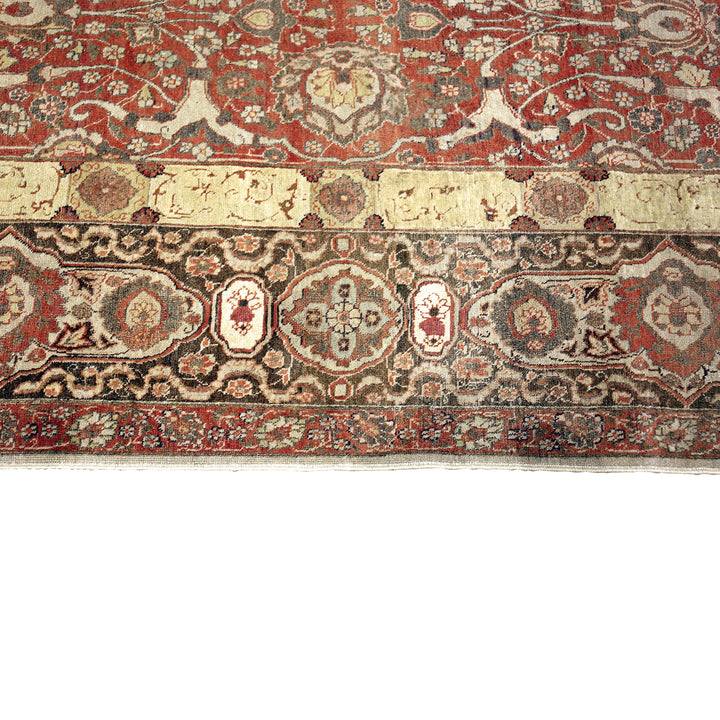 Red Antique Traditional Persian Tabriz Rug - 10'6" x 14'4"