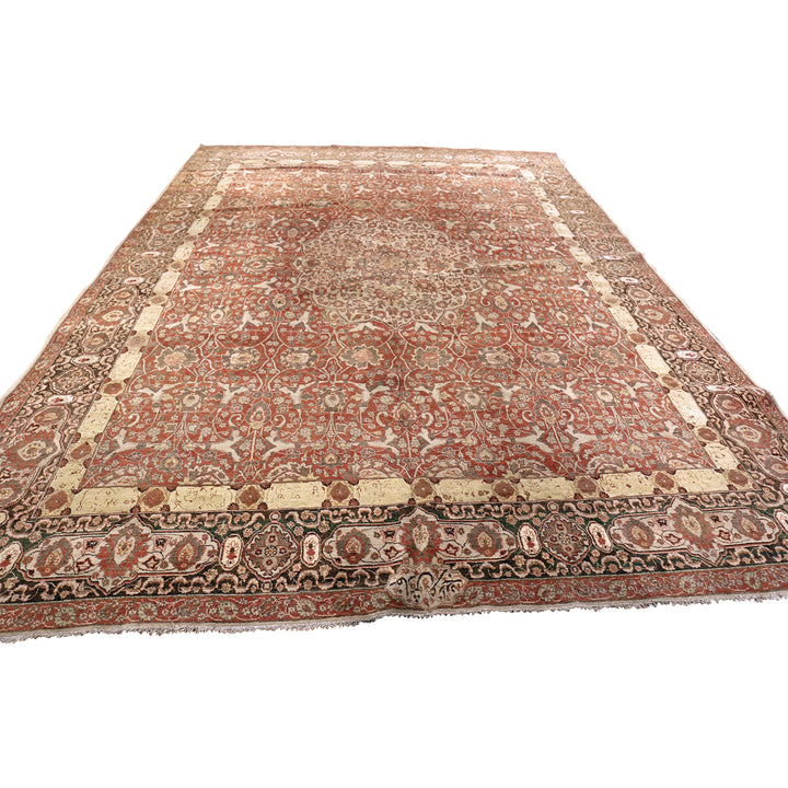 Red Antique Traditional Persian Tabriz Rug - 10'6" x 14'4"