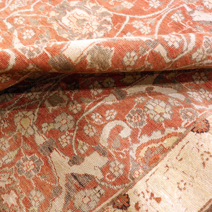 Red Antique Traditional Persian Tabriz Rug - 10'6" x 14'4"