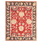 Red Vintage Traditional Indian Agra Rug - 7'9" x 10'