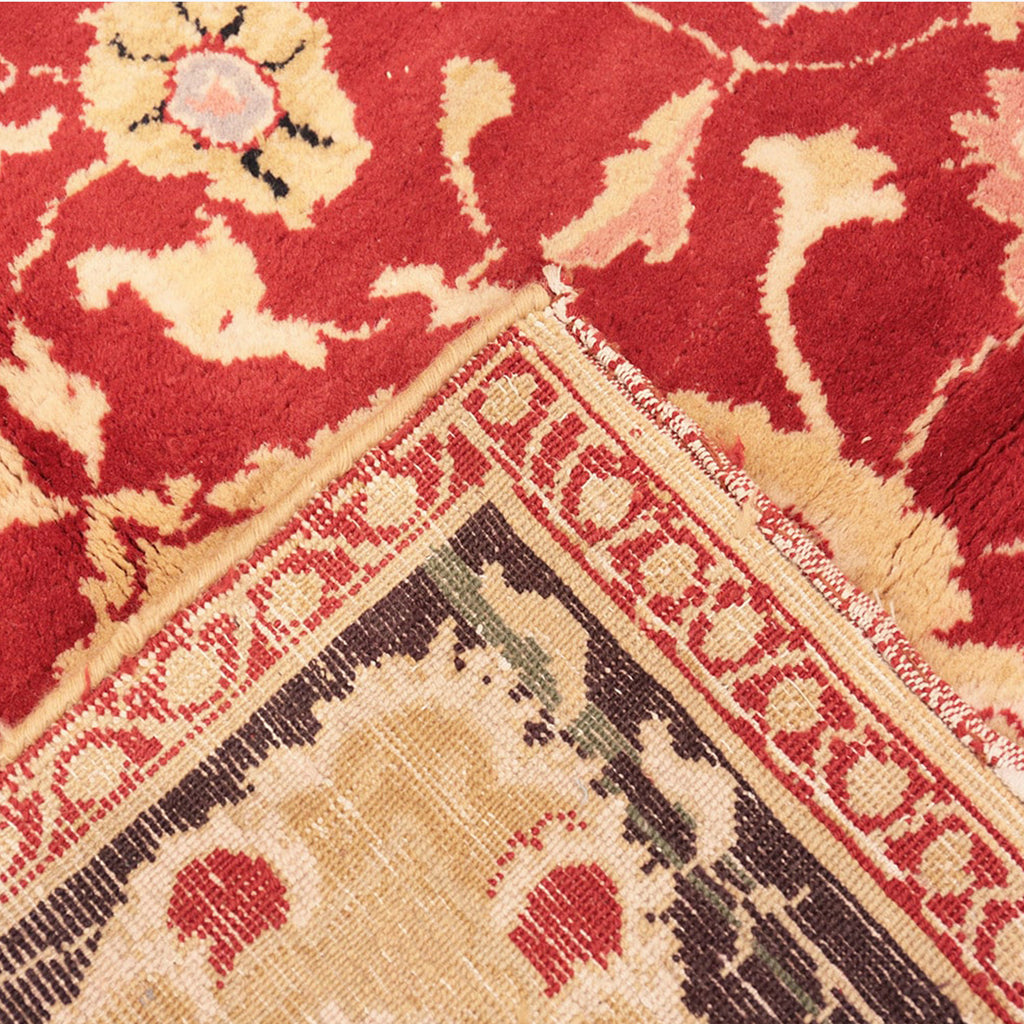 Red Vintage Traditional Indian Agra Rug - 7'9" x 10'