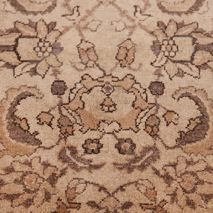 Brown Antique Traditional Indian Agra Rug - 10'3" x 10'5"