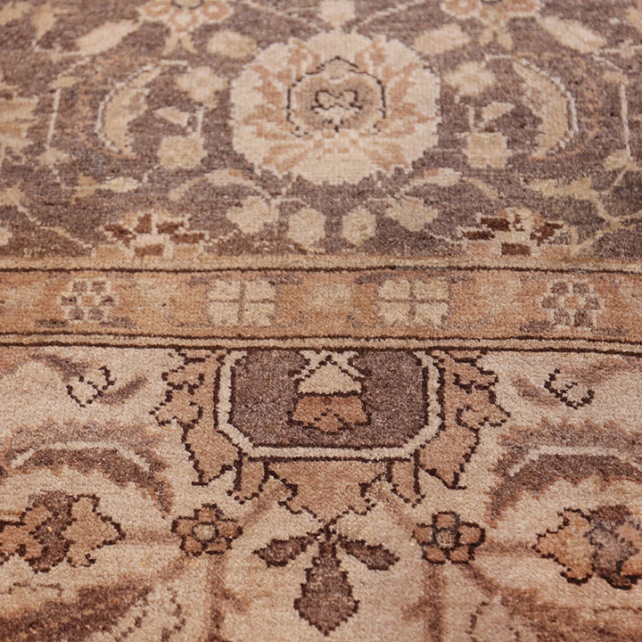 Brown Antique Traditional Indian Agra Rug - 10'3" x 10'5"
