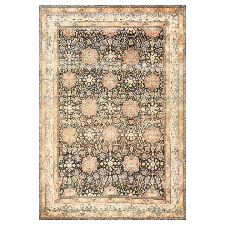 Grey Antique Traditional Persian Kerman Rug - 9'9" x 14'6"