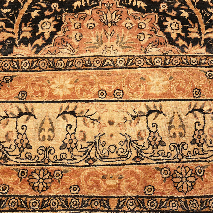 Grey Antique Traditional Persian Kerman Rug - 9'9" x 14'6"