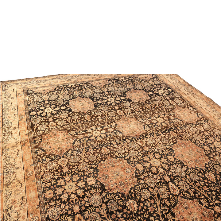 Grey Antique Traditional Persian Kerman Rug - 9'9" x 14'6"