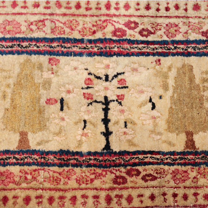 Gold and Red Antique Traditional Persian Kerman Rug - 9' x 12'4"