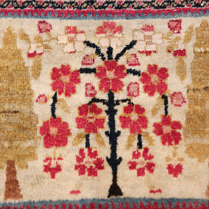 Gold and Red Antique Traditional Persian Kerman Rug - 9' x 12'4"