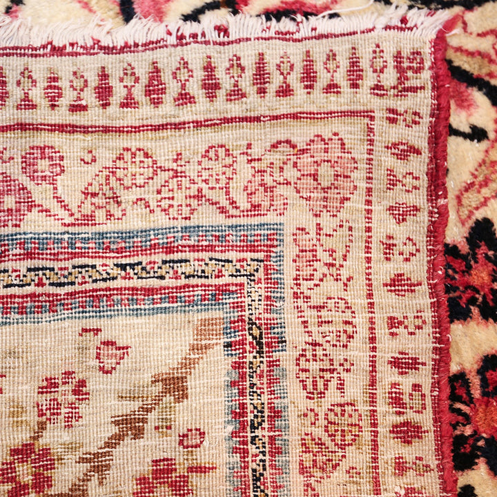 Gold and Red Antique Traditional Persian Kerman Rug - 9' x 12'4"