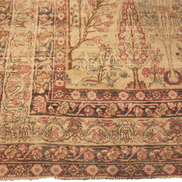 Red Antique Traditional Persian Kerman Rug - 6'8" x 8'8"