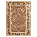 Brown Antique Traditional Indian Agra Rug - 5'9" x 8'5"