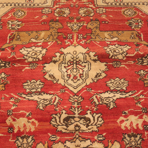 Red Antique Traditional Indian Agra Rug - 10'9" x 12'4" - hover