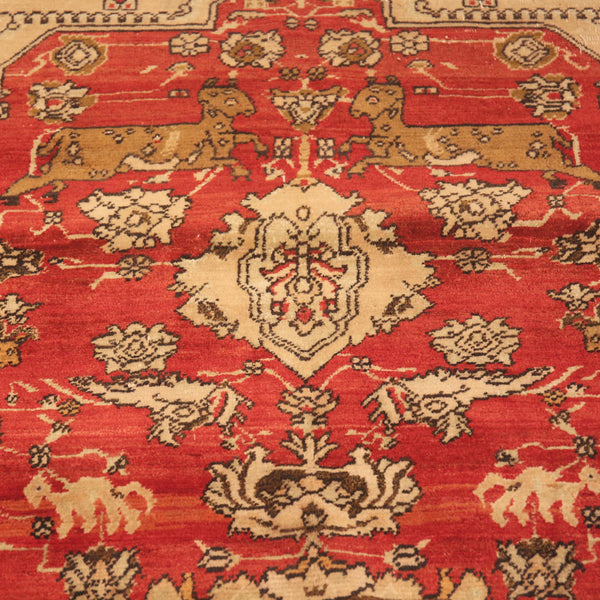 Red Antique Traditional Indian Agra Rug - 10'9" x 12'4"