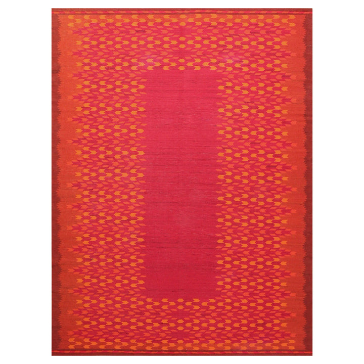 Red Vintage Swedish Kilim Rug - 9'9" x 12'10"