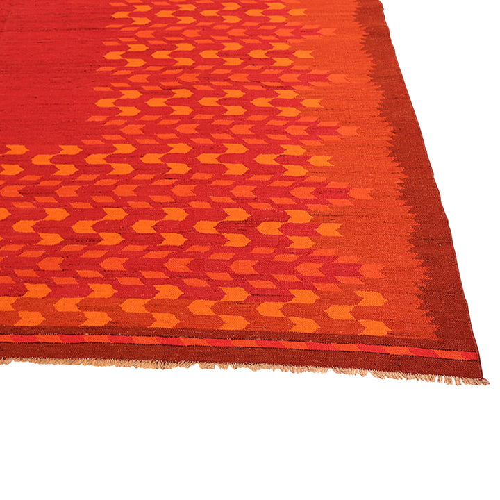 Red Vintage Swedish Kilim Rug - 9'9" x 12'10"