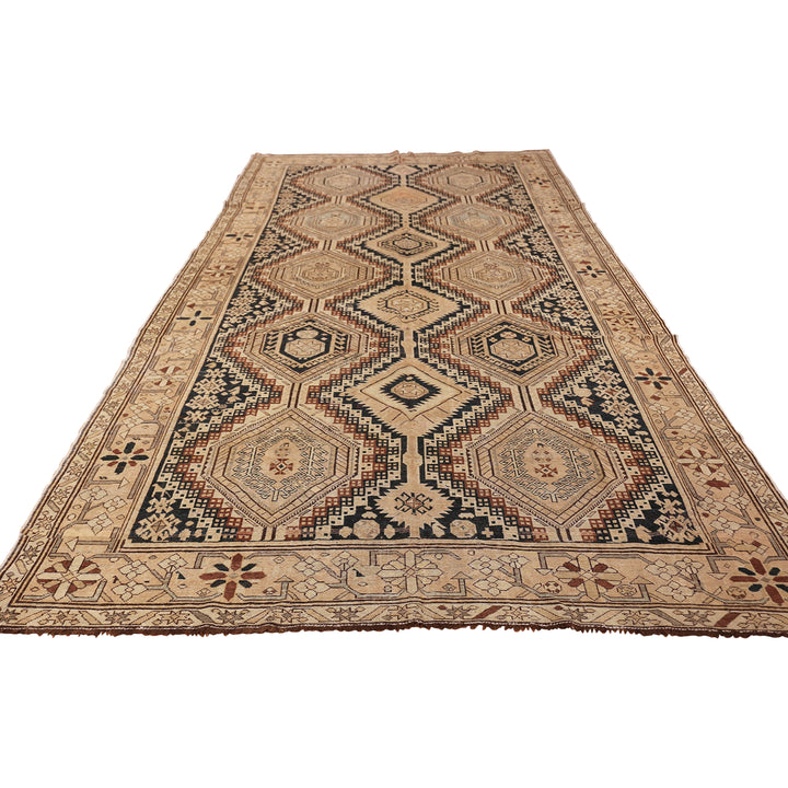 Beige Antique Traditional Shirvan Rug - 6'3" x 11'3"