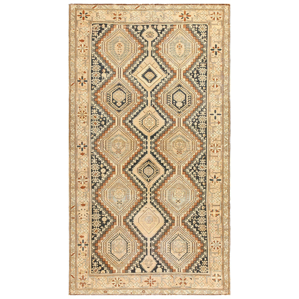 Beige Antique Traditional Shirvan Rug - 6'3" x 11'3"