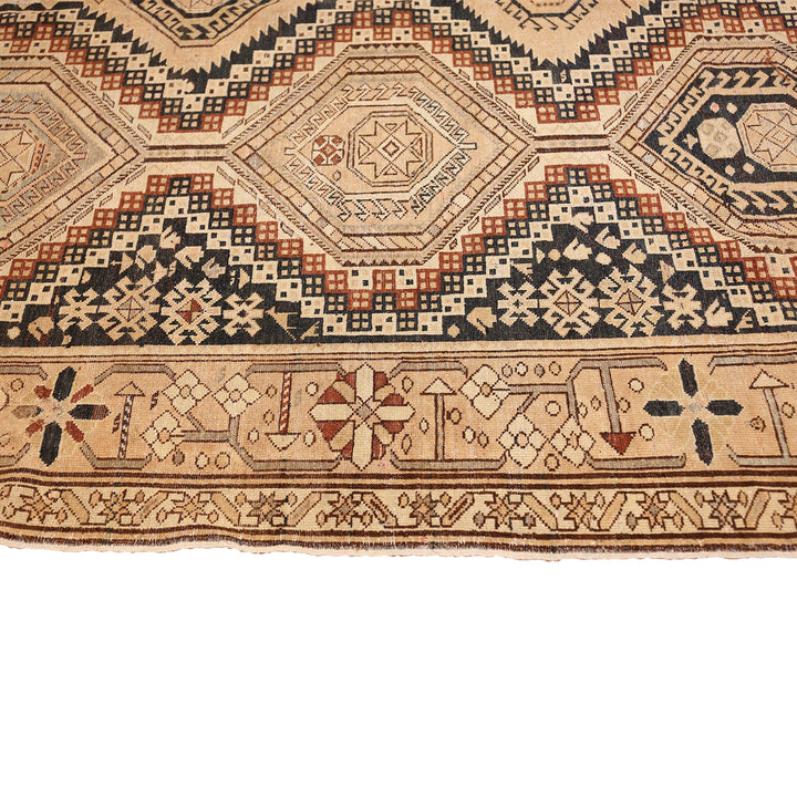 Beige Antique Traditional Shirvan Rug - 6'3" x 11'3"