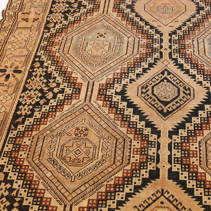 Beige Antique Traditional Shirvan Rug - 6'3" x 11'3"
