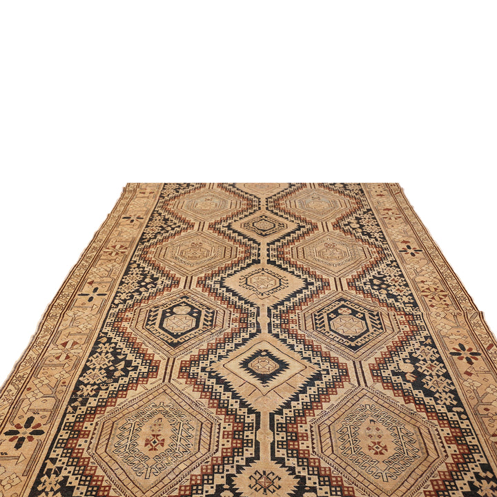 Beige Antique Traditional Shirvan Rug - 6'3" x 11'3"