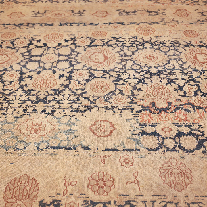Beige Antique Traditional Persian Tabriz Rug - 10'3" x 12'6"