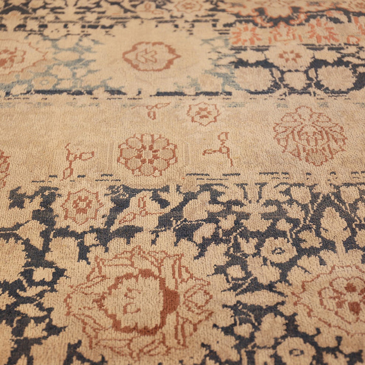 Beige Antique Traditional Persian Tabriz Rug - 10'3" x 12'6"