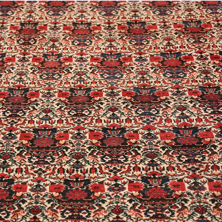 Red Vintage Traditional Farahan Sarouk Rug - 5'1" x 7'9"