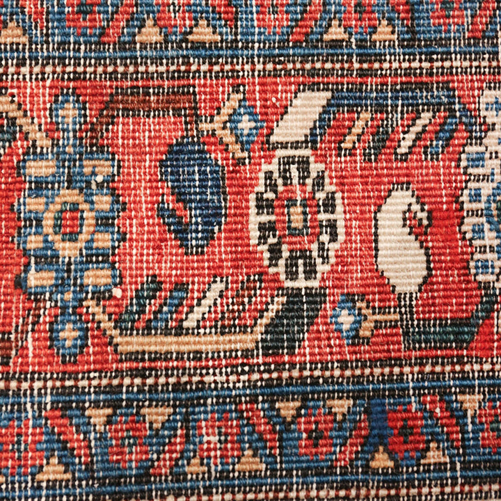 Red Vintage Traditional Farahan Sarouk Rug - 5'1" x 7'9"