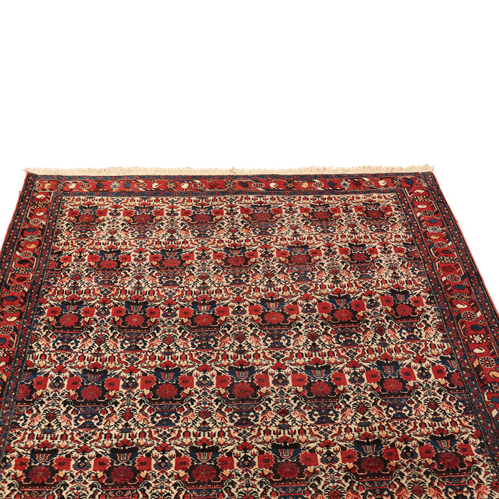 Red Vintage Traditional Farahan Sarouk Rug - 5'1" x 7'9"