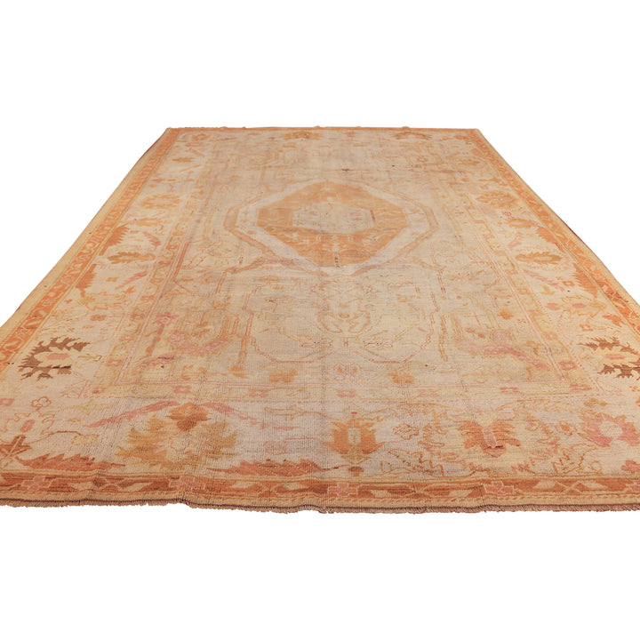Gold Antique Traditional Turkish Oushak Rug - 8'5" x 12'5"