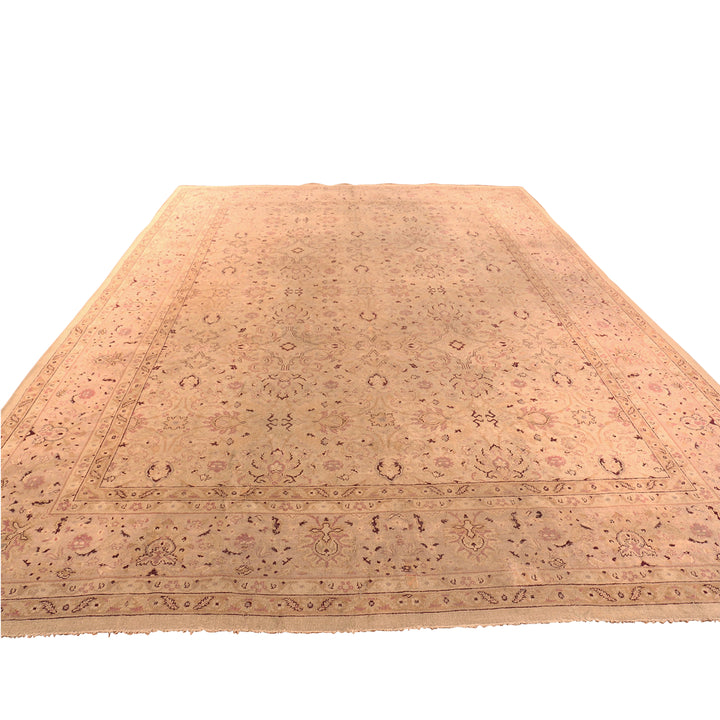 Brown Antique Traditional Indian Amritsar Rug - 11' x 14'