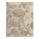 Beige & Blue Contemporary Tibetan Wool Silk Blend Rug - 8' x 10'