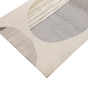 Grey & Cream Contemporary Tibetan Wool Silk Blend Runner - 2'9" x 12'