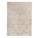 White & Brown Contemporary Tibetan Wool Silk Blend Rug - 10' x 14'