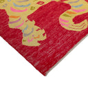 Red Contemporary Tiger Wool Rug - 6'8" x 9'11"
